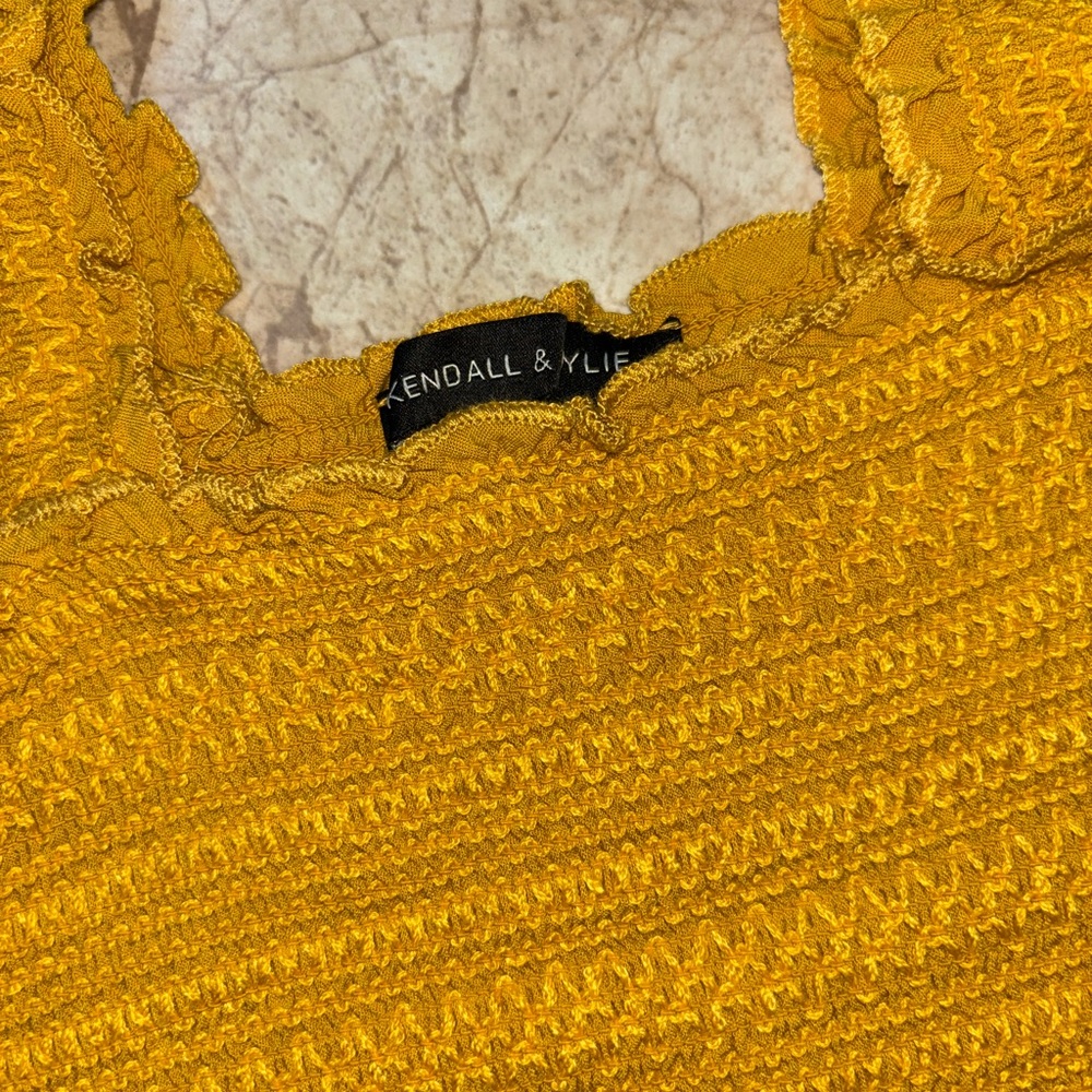 Yellow Ruffled Women's Top - Picture 2 of 2